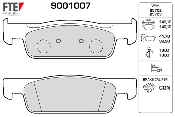 FTE 9001007 | Ön Fren Balatası (Tk) Clio IV 12-Logan II 12-Sandero II 12-Symbol II 08-Ince Tip