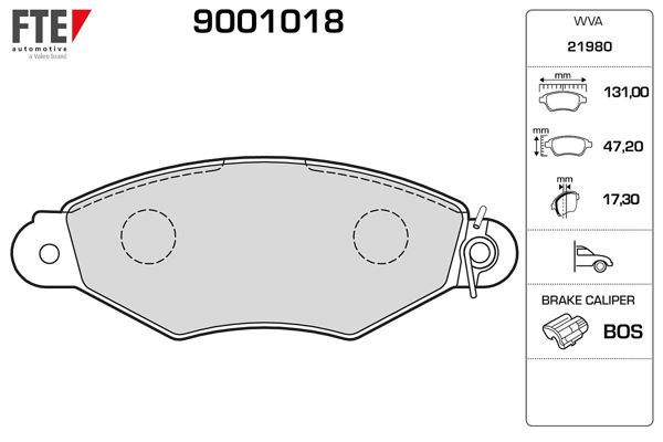 FTE 9001018 | Ön Fren Balatası Kangoo 1,9D Kangoo 1,5 DCI Xsara 1.4 1,5 P206