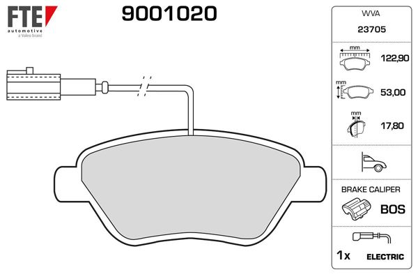 FTE 9001020 | Disk Fren Balatası (On) Fiat Linea, Stilo, Bravo, Siena, Palio, Albea 1.2 / 1.4 / 1.6 / 1.9D Multijet (10 / 01 -) , Doblo 1.3D, Fiorino, Citroen Nemo, Peugeot Bipper | 1 Adet