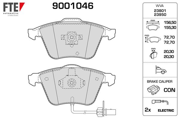 FTE 9001046 | Ön Fren Balatası Fişli A6 4F2 3,2Fsı / 4,2 Quattro 05 / 04 > A6 Avant (4F5) 3,2Fsı / 4,2 Quattro 03 /