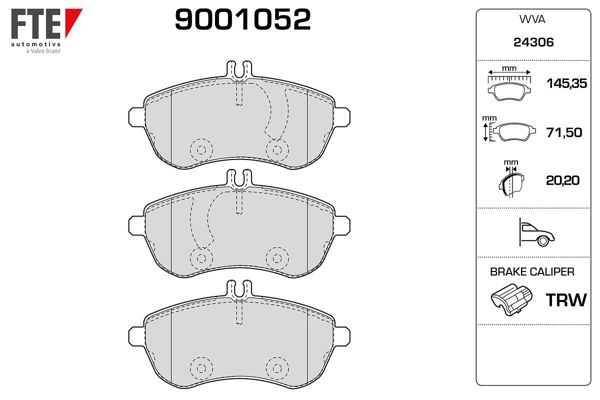 FTE 9001052 | Fren Balatası Ön W204 13-14 S204 13-14 C204 13-W212 13-16 S212 13-16 R172 13 -