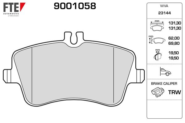 FTE 9001058 | Fren Balatası Ön W202 93  00 W203 00  07 Cl203 02  08 C209 02  09 R171 04  11
