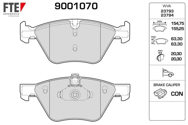 FTE 9001070 | Fren Balatası Ön BMW E60 E87 E90 F10
