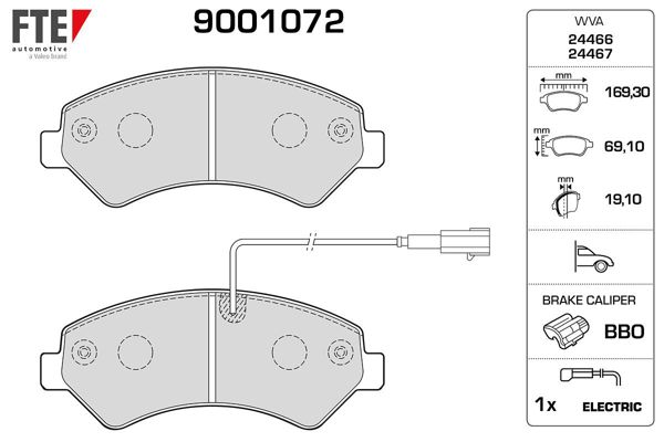 FTE 9001072 | Ön Fren Balatası Ducato III Boxer III Jumper III 2.2Hdı 3.0 HDI 16Q / 20Q 06-Karsan Jest 14 -