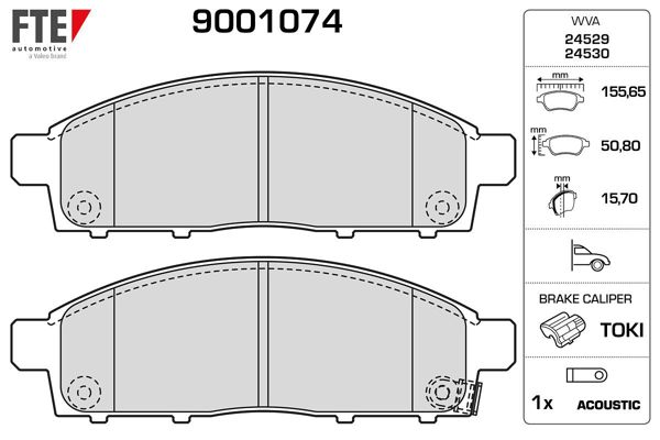 FTE 9001074 | Ön Fren Balatası Mitsubishi L200 2.5 D 4X4 2006-2012 Pajero 2008- L200 2.4 2015- Fiat Fullback 15-