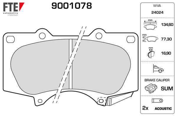 FTE 9001078 | Ön Fren Balatası Toyota Hilux 2009-2012 Land Cruiser J12 03- Mıtsubushı Pajero 2007-2012