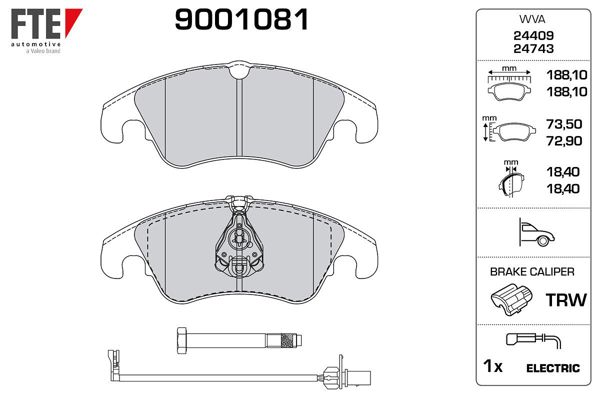 FTE 9001081 | Fren Balatası Ön Fdb4044 / Gdb1768