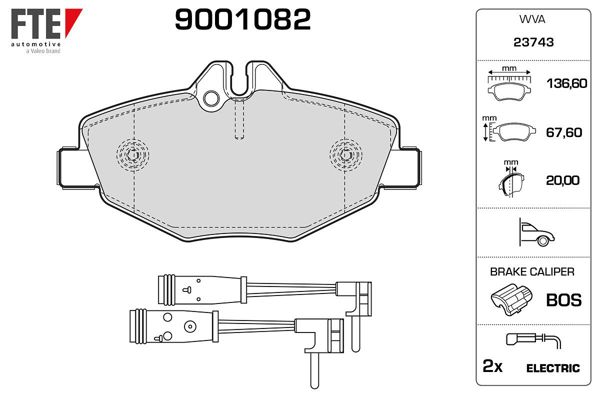 FTE 9001082 | Fren Balatası Ön E-Class W211 02  08 S211 03  09