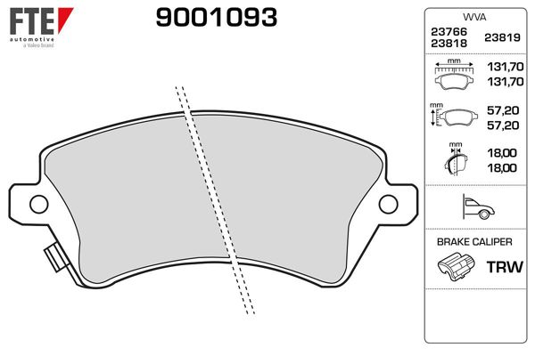 FTE 9001093 | Fren Balatası Ön Toyota Corolla 2002-2007 VVTI