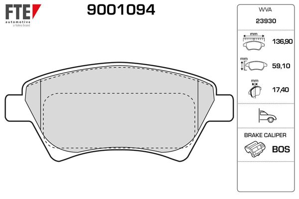 FTE 9001094 | Ön Fren Balatası Megane II Scenic II 1.4 / 1,5 DCI 1.6 1.9 2.0 Kangoo 19Dcı 01 -