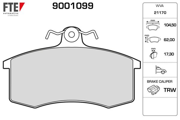 FTE 9001099 | Ön Fren Balatası Samara 86 95 Nıva 90 95 Forman 92 95