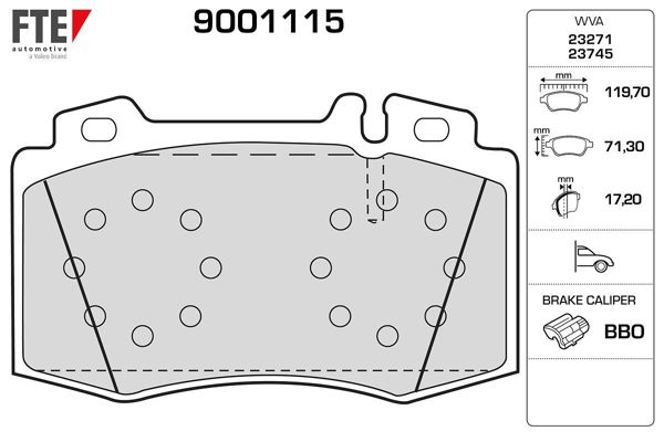 FTE 9001115 | Fren Balatası Ön W203 02-07 S203 02-07 C209 02-09 C219 04-10 W211 02-08 W220 98-05