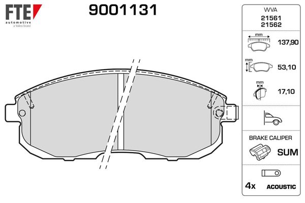 FTE 9001131 | Disk Fren Balatası (Ön) Nissan Juke (10 -) , Maxıma Qx (94-99) , Maxıma (88-94) , Pulsar (14 -) | 1 Adet