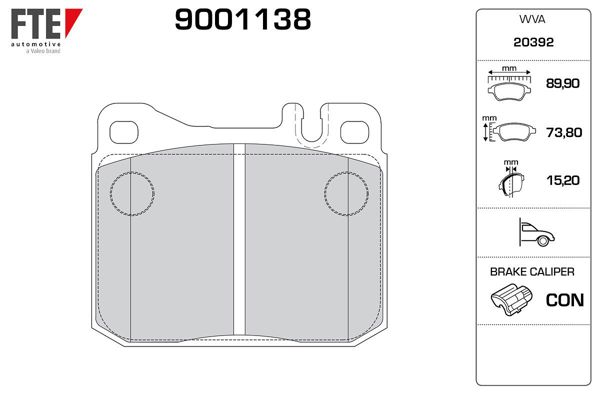 FTE 9001138 | Fren Balatası Ön W123 79-85 S123 79-85 W116 72-80 R107 76-81
