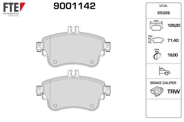 FTE 9001142 | Fren Balatası Ön W176 12-18 W246 11-18 C117 13-19