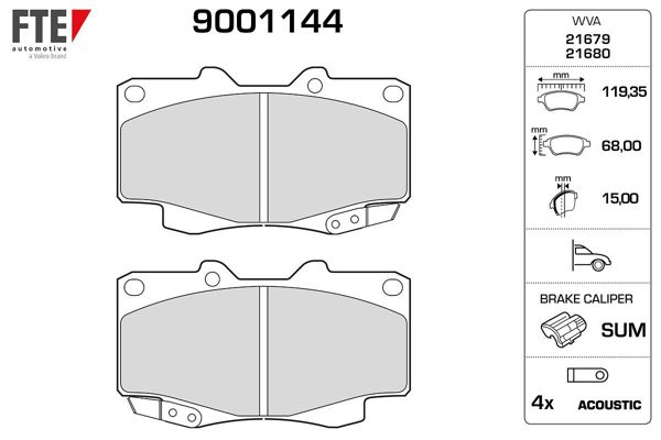 FTE 9001144 | Ön Fren Balatası Toyota Hilux Vıgo 4X4 06-11