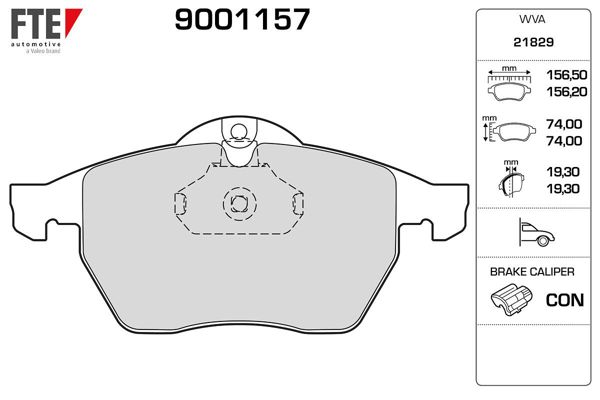 FTE 9001157 | Ön Fren Balatası Vectra B X20xev