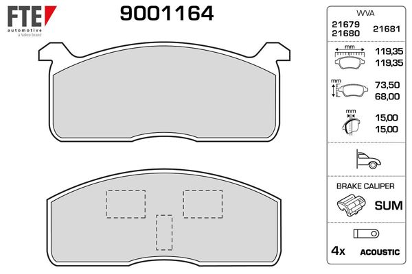 FTE 9001164 | Disk Fren Balatası (Ön) Toyota Hilux 1.8 / 2.2 / 2.4 / 2.4D / 2.5D 08 / 88-08 / 05 Toyota Land Cruiser 2.4 / 2.4D / 3.0D / 3.5D / 4.2D 11 / 84-08 / 01 Toyota Land Cruiser 300 3.4 / 3.0D 04 / 96-08 / 02 Toyota Land Cruiser 400 4.2D 04 / 96-08 | 1 Adet
