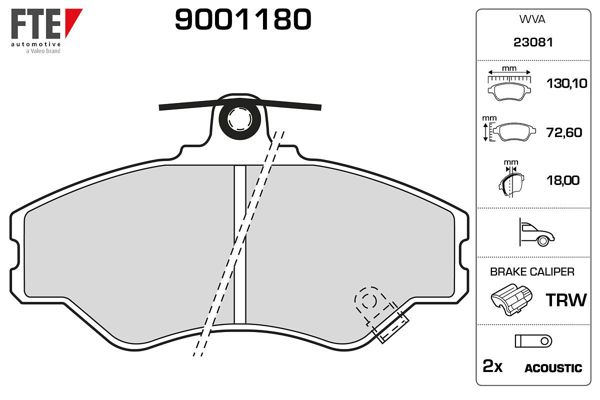 FTE 9001180 | Ön Fren Balatası Hyundai H100 Minibüs 1994-2005 H100 Kamyonet 1993-2003