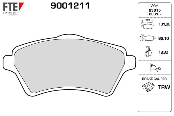 FTE 9001211 | Fren Balatası Ön Land Rover Freelander I 96-06
