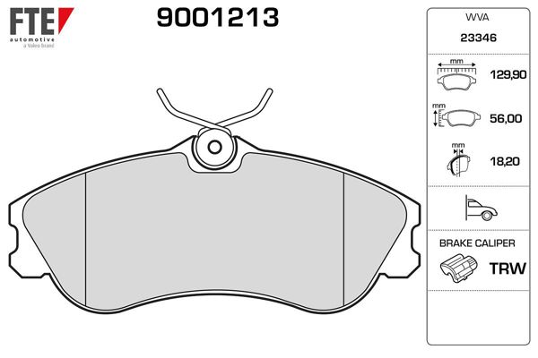 FTE 9001213 | Ön Fren Balatası Xsara Picasso (N68) 1.6,1.6 HDI,1.8 16V,2.0 16V,2.0 HDI Berlingo Em (12 / 99)