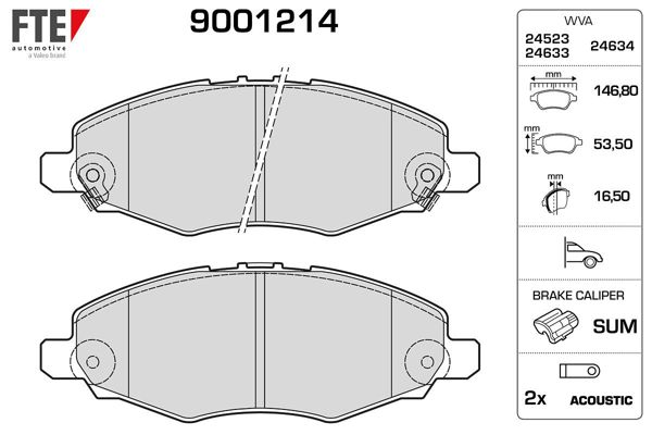 FTE 9001214 | Ön Fren Balatası Hilux Pıckup 2.5 D4d 01- Hilux Pıckup 2.5 07-