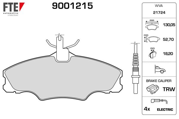 FTE 9001215 | Ön Fren Balatası P406 P406 Ym 1.6 1.8 16V 1.8 8V 1.9Td Estate 1.8 16V 1.9 TD (Fişli)