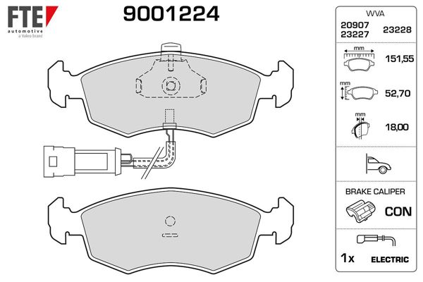 FTE 9001224 | Ön Fren Balatası Doblo 01-Albea Palio 96-Logan 06-, (Gdb1588) 0986495248