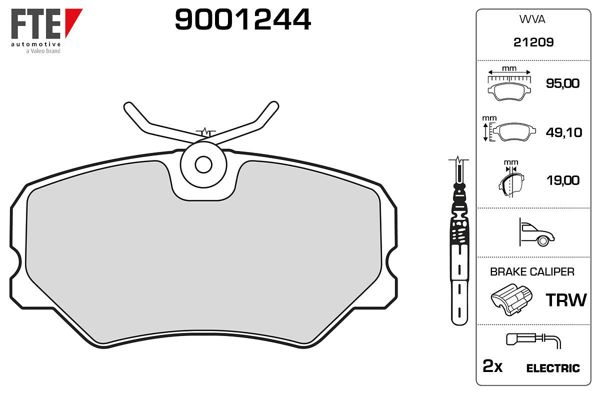 FTE 9001244 | Ön Fren Balatası P405 Srı Xu9j4 1.9 (4 Kablolu)