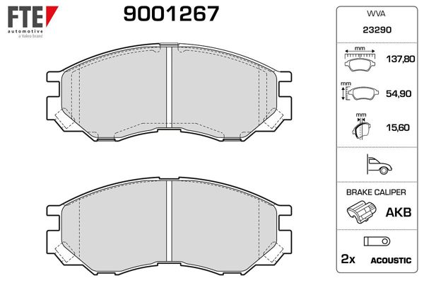 FTE 9001267 | Ön Fren Balatası Mitsubishi L200 96-07 (Fişli)