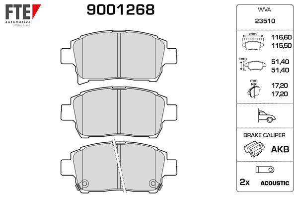 FTE 9001268 | Ön Fren Balatası Toyota Yaris 2002-2006 Corolla Verso Vvt-I 2001->