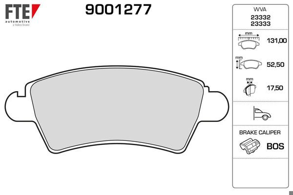 FTE 9001277 | Ön Fren Balatası P206 Gtı Ew10j4 (2.0 16V) Tu5jp4 (1.6 16V) P306 Xsara 1.6 8V 1.9 (Çelik Segmanlı)