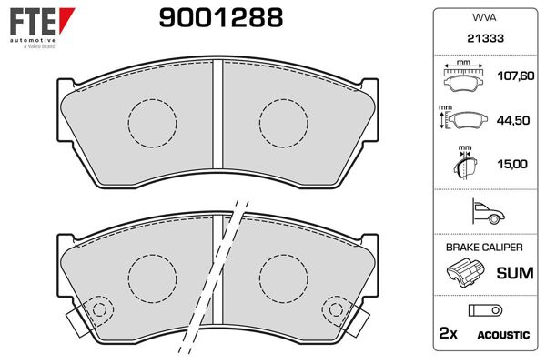 FTE 9001288 | Ön Fren Balatası Suzuki Alto 94-02 Swift I II 90-96 Indıca 03-08 Indıgo 03-> Cappucıno 92-95