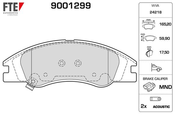 FTE 9001299 | Fren Balatası Ön Hyundai i30 07-12 Kia Ceed 07-12 Carens 02-06 (130*58*18)