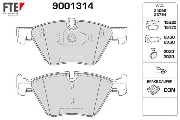 FTE 9001314 | Fren Balatası Ön BMW E81 E82 E87 E88 E90 E92 E93