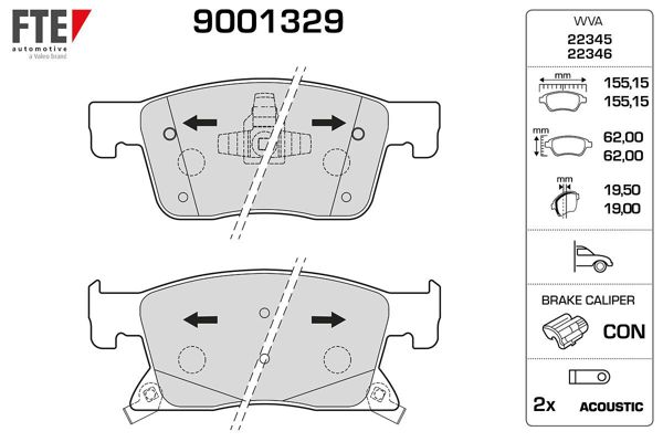 FTE 9001329 | Ön Fren Balatası Astra K 16 (300 mm) 15