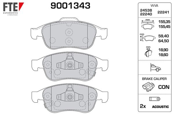 FTE 9001343 | Ön Fren Balatası Fiat 500X 14-Jeep Renegade 14 -
