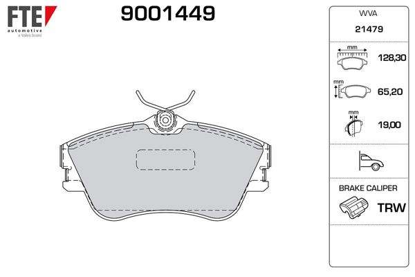 FTE 9001449 | Ön Fren Balatası Transporter T4 2,4D / 2.5 TDI 90 > 03