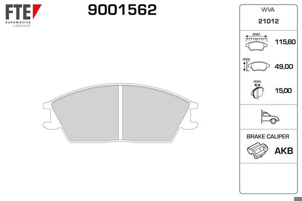 FTE 9001562 | Ön Fren Balatası Hyundai Accent 1995-2005 Getz 2002-> Excel 1990-1994