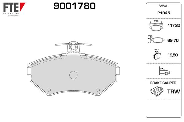 FTE 9001780 | Ön Fren Balatası Passat 1.6 1.8 1.9 TDI 97 > 00 A4 95 > 99