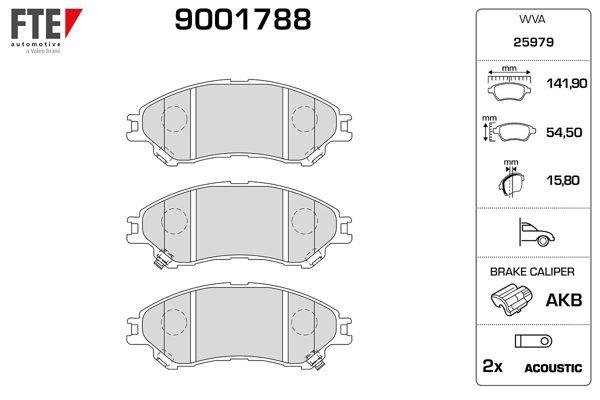 FTE 9001788 | Fren Balatası Ön Suzuki Sx4 S-Cross 13- Vitara 15- Sx4 S-Cross 2019-