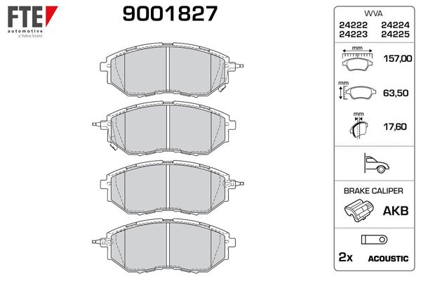 FTE 9001827 | Ön Fren Balatası Legacy IV 05 > 09 Legacy V 10 > 14 Forester 08 >