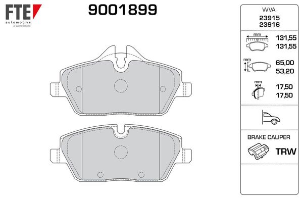 FTE 9001899 | Fren Balatası Ön BMW F45 F46 Mini R55 R56 R57 R58 R59