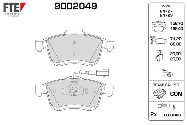 FTE 9002049 | Fren Balatası Ön