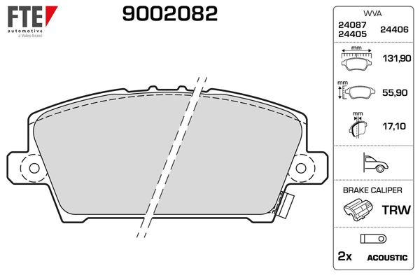 FTE 9002082 | Ön Fren Balatası Honda Civic Hatcback 2006- Civic Sedan 2012-