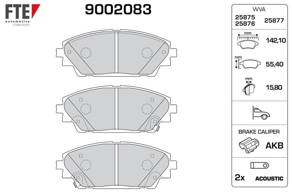 FTE 9002083 | Fren Balatası Ön Mazda Cx 3 15- Mazda 3 13-