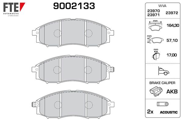 FTE 9002133 | Ön Fren Balatası Pick Up D22 Skystar 02 > 05 Yd25 Navara 05 > 08 Patfınder 97 > 04