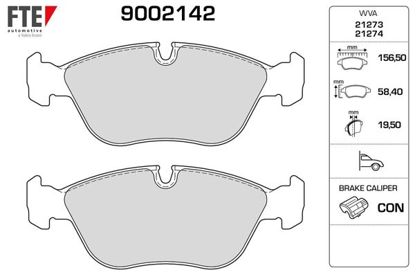FTE 9002142 | Ön Fren Balatası S60 00-10 S70 96-00 S70 97-00 S70 99-S80 98-V70 97-00 V70 97-07 V70 97-Xc70 00-850 91 -