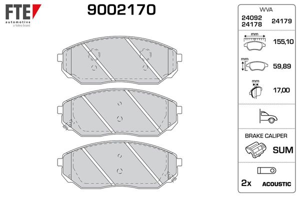 FTE 9002170 | Ön Fren Balatası Kia Sorento 2.5 CRDI 02-09 140Hp 170Hp