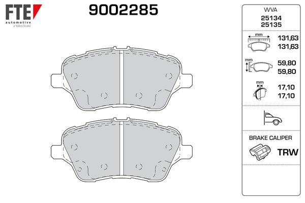 FTE 9002285 | Ön Fren Balatası Transit Torneo Courıer 14 /-B Max 1.0 / 1.4 / 1.6Tdcı 1.0 12 /-Fiesta VI 1.5Tdcı